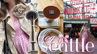 girly vlog: a day in seattle, space needle, amazon spheres, pike place market ౨ৎ
