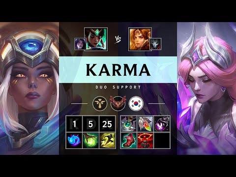 Karma Support vs Leona - KR Grandmaster Patch 25.17