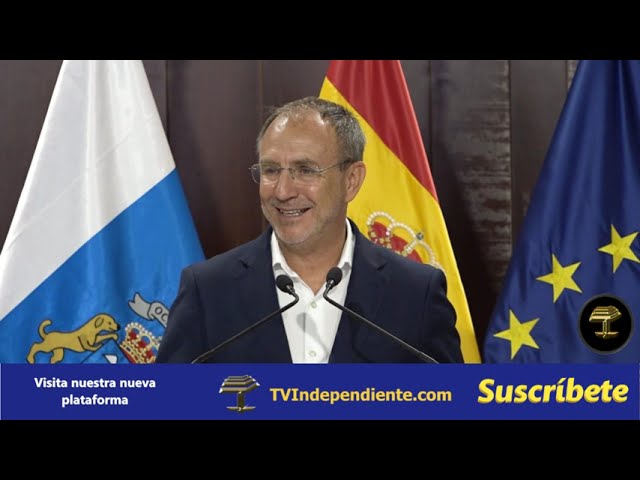 Clavijo  en la presentación de la candidatura para albergar el Centro Nacional de Vulcanología