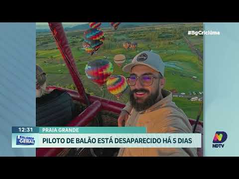 Praia Grande inicia buscas por piloto de balão que desapareceu no domingo