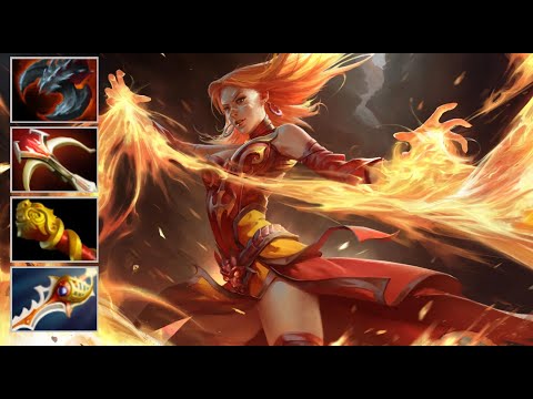 Lina Mid Pure Physical Damage Build  | Dota 2 New Meta Highlights