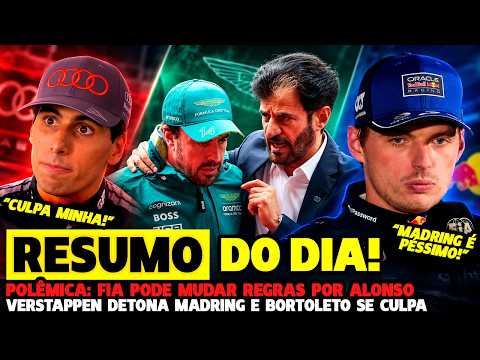 FIA PODE MUDAR REGRAS POR ALONSO, VERSTAPPEN DETONA CIRCUITO E BORTOLETO SE CULPA | FÓRMULA 1