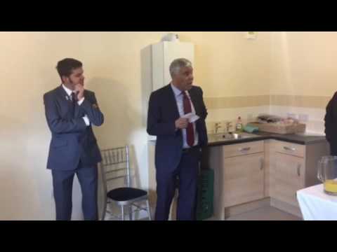 Rachel and Alan talking at the Clarence opening