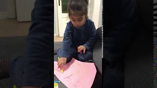 My daughter spell her name in French first time Mashallah