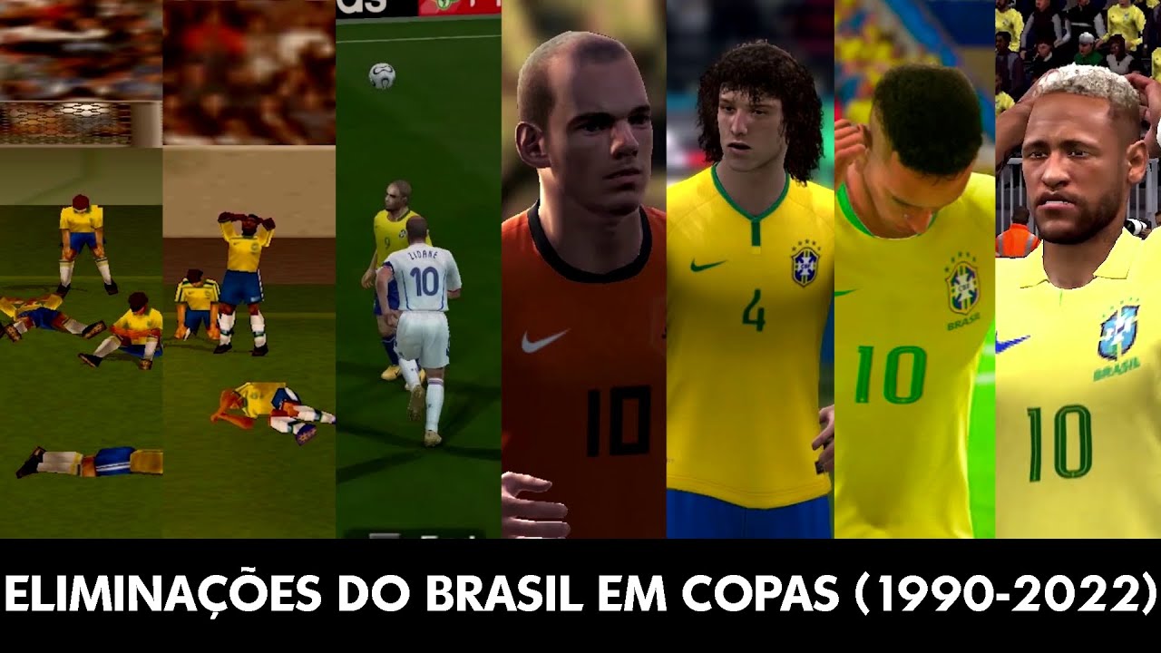 ELIMINAÇÕES DO BRASIL EM COPAS (1990-2022) - RECRIADOS NO VIDEOGAME