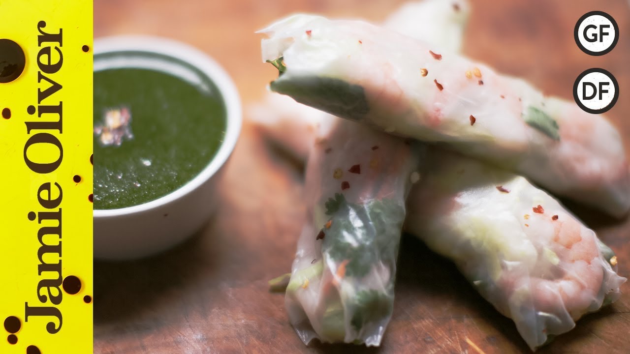 Prawn spring rolls & sweet chilli sauce: The Food Busker