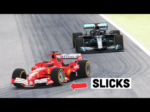 Mercedes F1 2020 vs Ferrari F1 2005 SLICKS TYRES - Spa Francorchamps