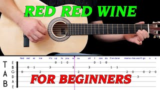 RED RED WINE | Easy guitar melody lesson for BEGINNERS (with tabs) - UB40