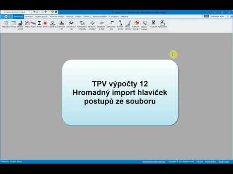 TPV výpočty 12 - hromadný import postupů z Excelu
