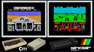 C64 vs ZX Spectrum : OVERLANDER (Side by side comparison)