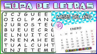 🥣 SOPA DE LETRAS 🆎 PASATIEMPOS DIVERTIDOS 🎲 JUEGOS De MEMORIA 🧠 TEST Para Niños 📅 MESES DEL AÑO