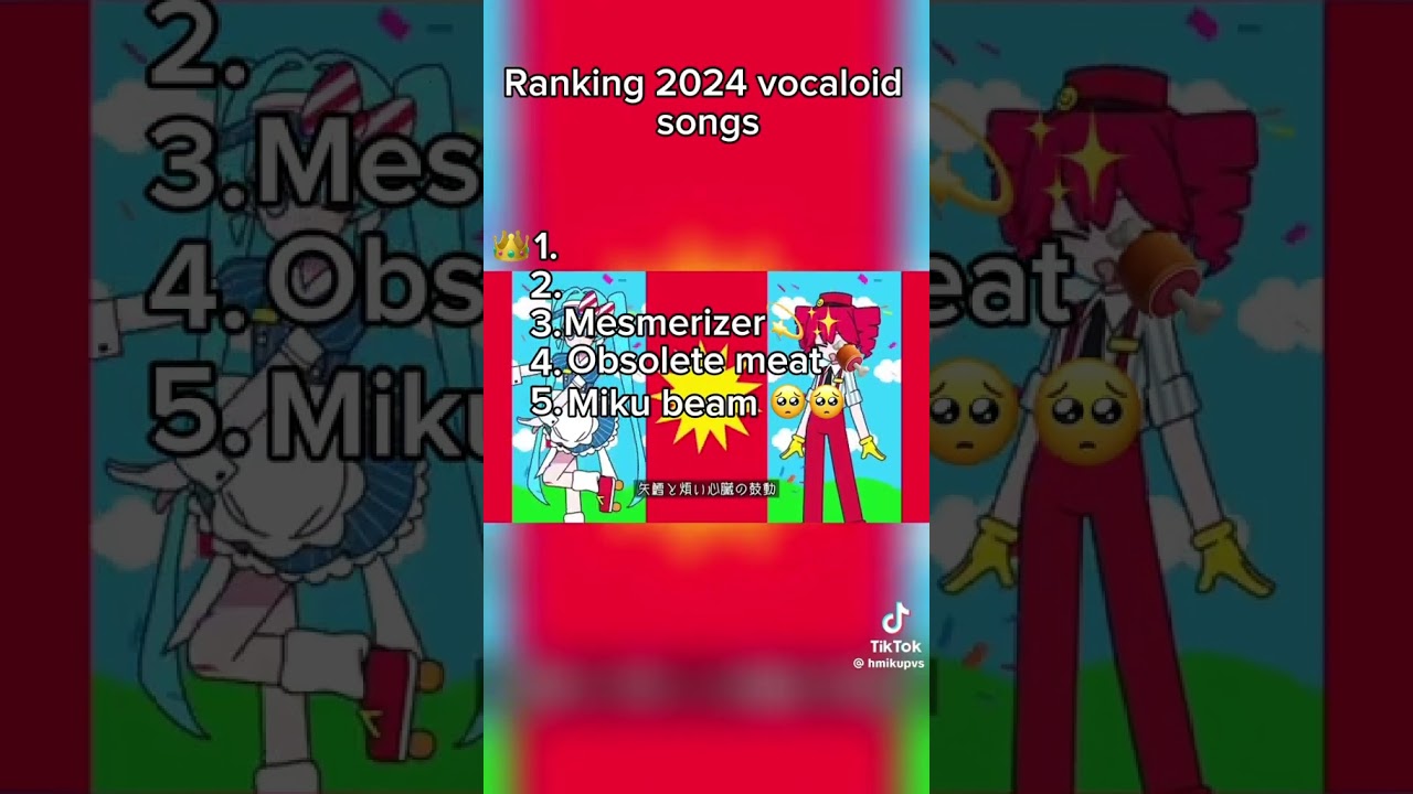 Ranking 2024 vocaloid songs!! #2025 #vocaloid #miku #teto #tiktok #nostalgia