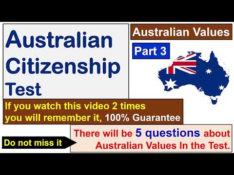 Australian Citizenship Test | Values of Australia Part 3|#australia  #australian#australianshepherd