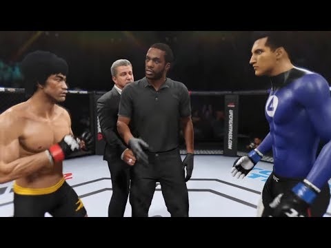 Bruce Lee vs. Mister Fantastic (EA Sports UFC 2) - CPU vs. CPU - Crazy UFC 👊🤪