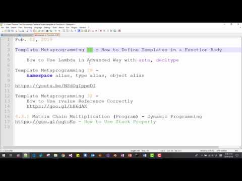 Template Metaprogramming 40 - How to Define Templates in a Function Body