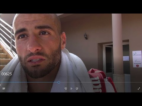 REDA EL AMRANI après sa victoire de la coupe DAVIS le vendredi