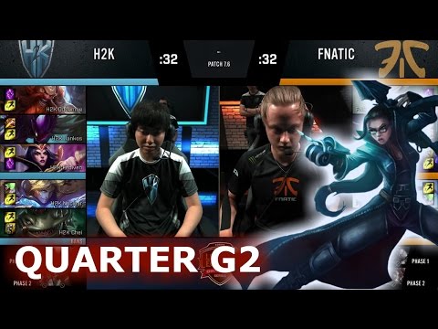Fnatic vs H2K Gaming | Game 2 Quarter Finals S7 EU LCS Spring 2017 PlayOffs | FNC vs H2K G2 QF 1080p