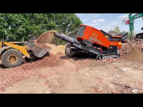 Steenpuin shredderen met voorafzeving: Arjes Impaktor 250 evo II