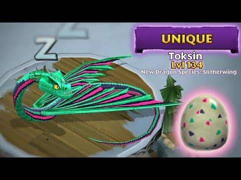 Toksin (New Unique Dragon Species: Slitherwing) Titan Mode Max Level 134 | Dragons: Rise of Berk