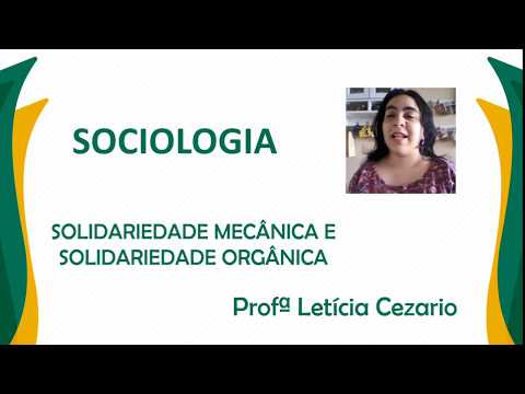 SOLIDARIEDADE MECÂNICA E ORGÂNICA | SOCIOLOGIA | 1ª Série