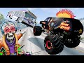 Monster Jam INSANE Obstacle Course Challenge! | Can We Make It Through The Course?