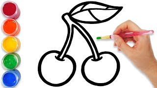 Step-by-Step Cherry Drawing Tutorial for Children
