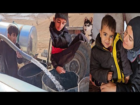 “How a Nomadic Family Manages Water Shortage and Prepares for Winter”