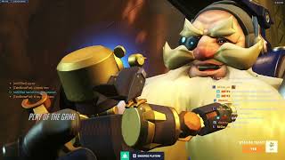 Aquamarine Torbjorn Gameplay - POTG! [ Overwatch Season 20 Top 500 ]