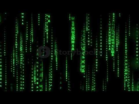 Matrix Green Code Rain Cyrillic Motion Background