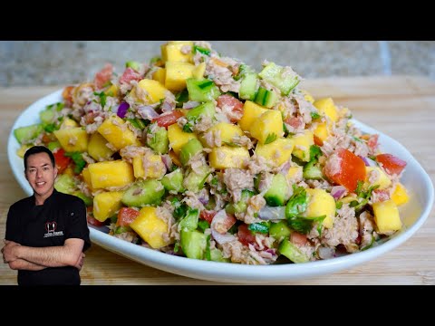 ¿Tienes atún? Prepara este CEVICHE DE ATÚN CON MANGO 🥭 DE LUJO DE SABROSO. #ceviche #cevichedeatun