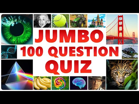 Jumbo Mixed Knowledge Quiz - 100 Questions (Easy And Medium Questions Mix