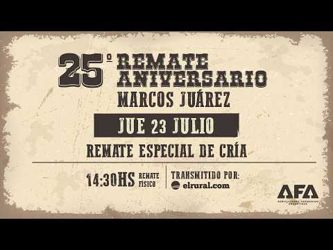Remate AFA Especial de Cría desde Marcos Juárez Córdoba