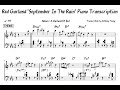 Red Garland "September In The Rain" Piano Transcription