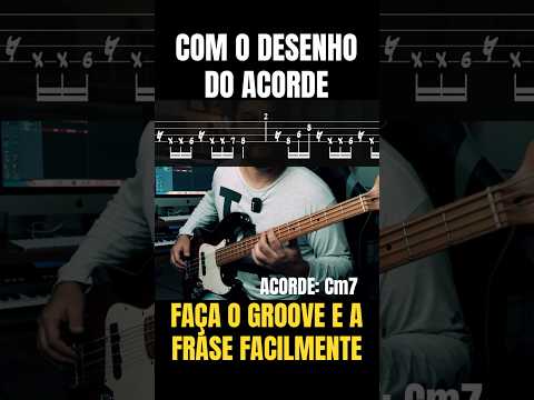 Faça seu Groove e Frase só com Desenho do Acorde Cm7 Muito Fácil #frasesnobaixo