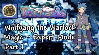 Terraria 1.3 Expert Warlock Let's Play Part 1 Wands, Zombies, & Towers! | 1.3 mage playthrough