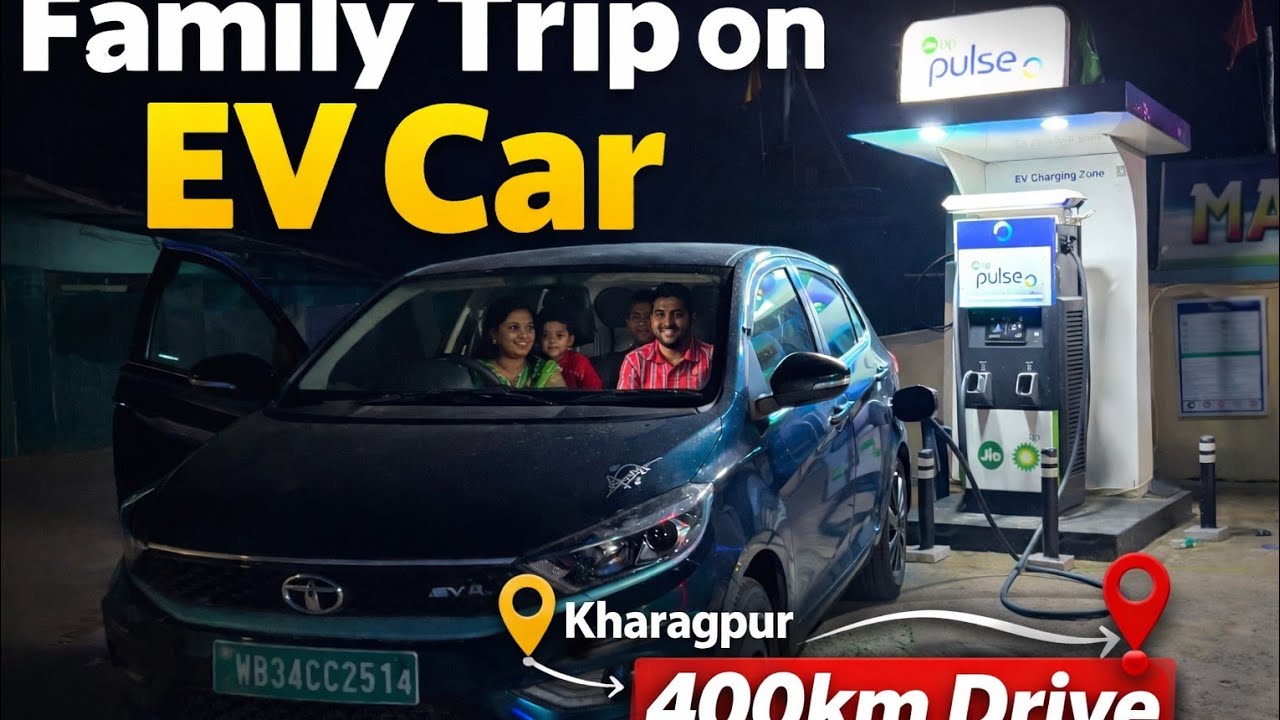 400KM Family Road Trip on Tiago EV 😱 Can It Really Go This Far?@tata.evofficial