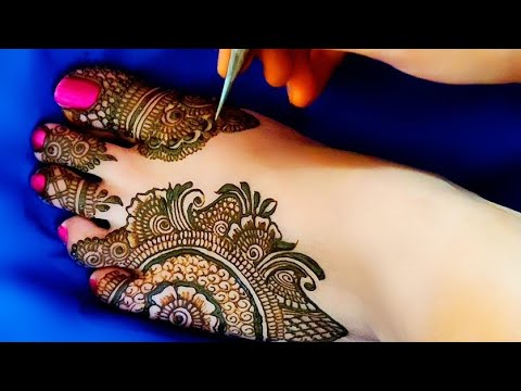 latest feet mehndi design for bridal by aaru mahndi