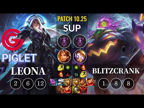 CG Piglet Leona vs Blitzcrank Sup - KR Patch 10.25
