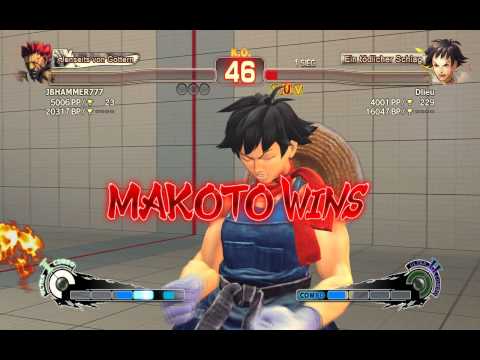 JBHAMMER777 (Akuma) vs Dlieu (Makoto) Ft10 SSF4 AE GOOd Stuff