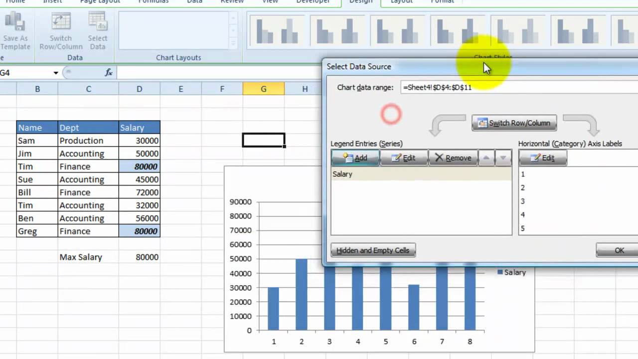 VideoExcel - How to create graphs or charts in Excel 2010 (Charts 101)
