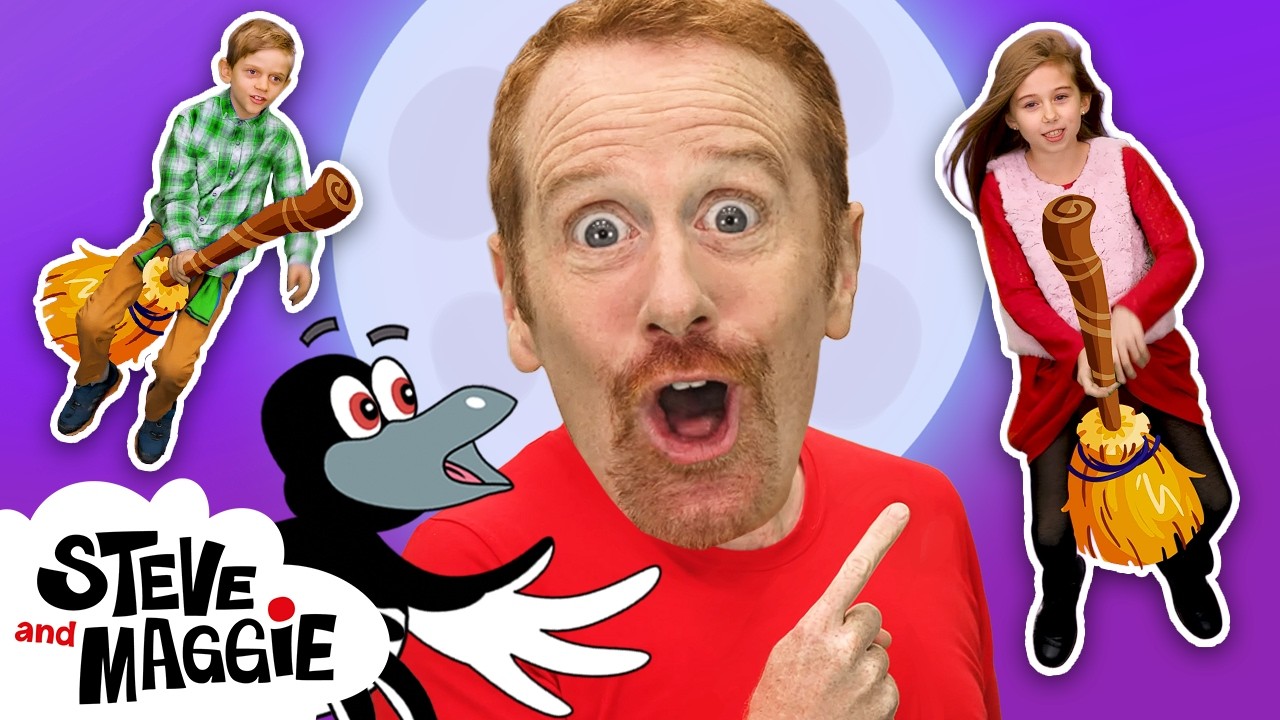Magic Halloween Broomsticks + MORE for Kids with Steve and Maggie | Piñata & Trick or Treat
