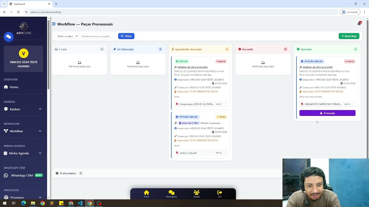 Workflow Jurídico - Advcore