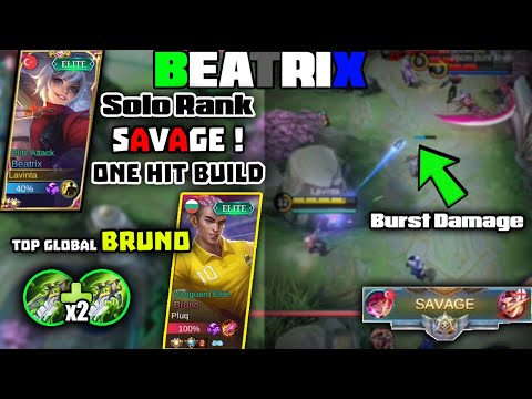 Beatrix Solo Rank Gameplay | BEATRIX SAVAGE PLAY | 2021 Best Build And Emblem Beatrix | #Mlbb #1080p