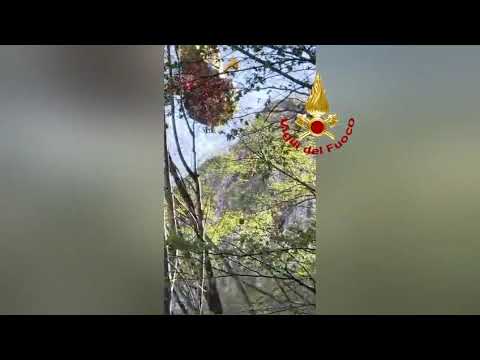 I soccorsi all'escursionista caduta in arrampicata - Il video dei vigili del fuoco