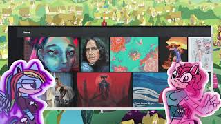 Rainbow Dash goes onto Deviantart with Pinkie