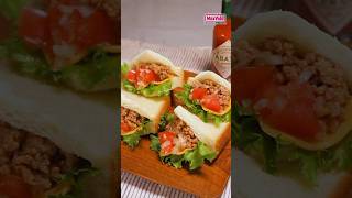 加熱調理はレンジでにお任せ！食パンタコス #簡単レシピ #料理#電子レンジ