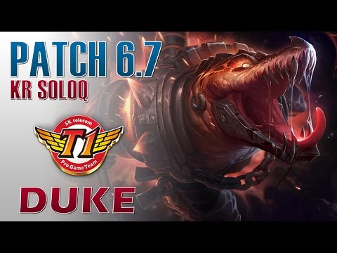 SKT T1 Duke - Renekton Top Lane - KR SoloQ