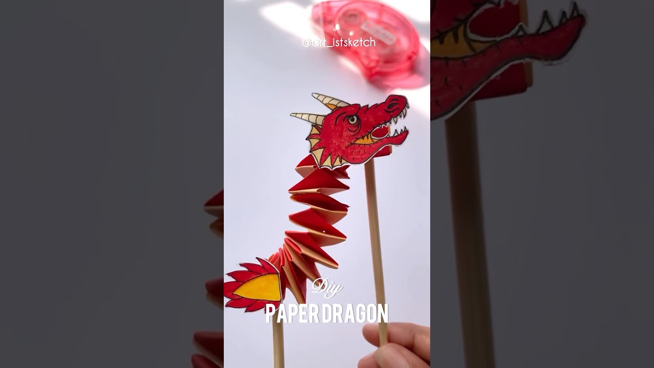 DIY paper dragon🐉 #chinesedragon #diy #craftsforkids #craftideas #paperdragon