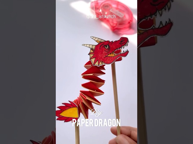 Vídeo relacionado con Njidher Guirnalda de dragón de papel chino - 2024 pequeño kit de manualidades para el Año Nuevo Chino - Regalo de papel de baile de dragón, accesorio de fiesta de primavera