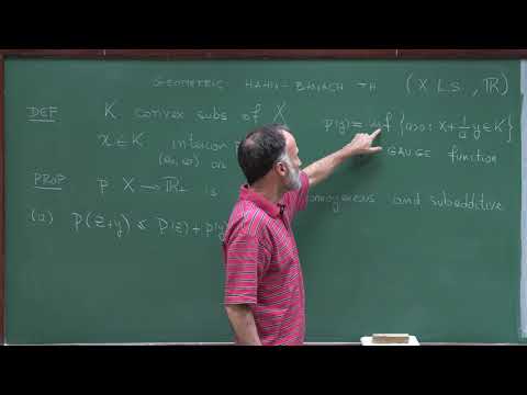 Doctorate program: Functional Analysis - Lecture 10: Convex sets and gauge functions